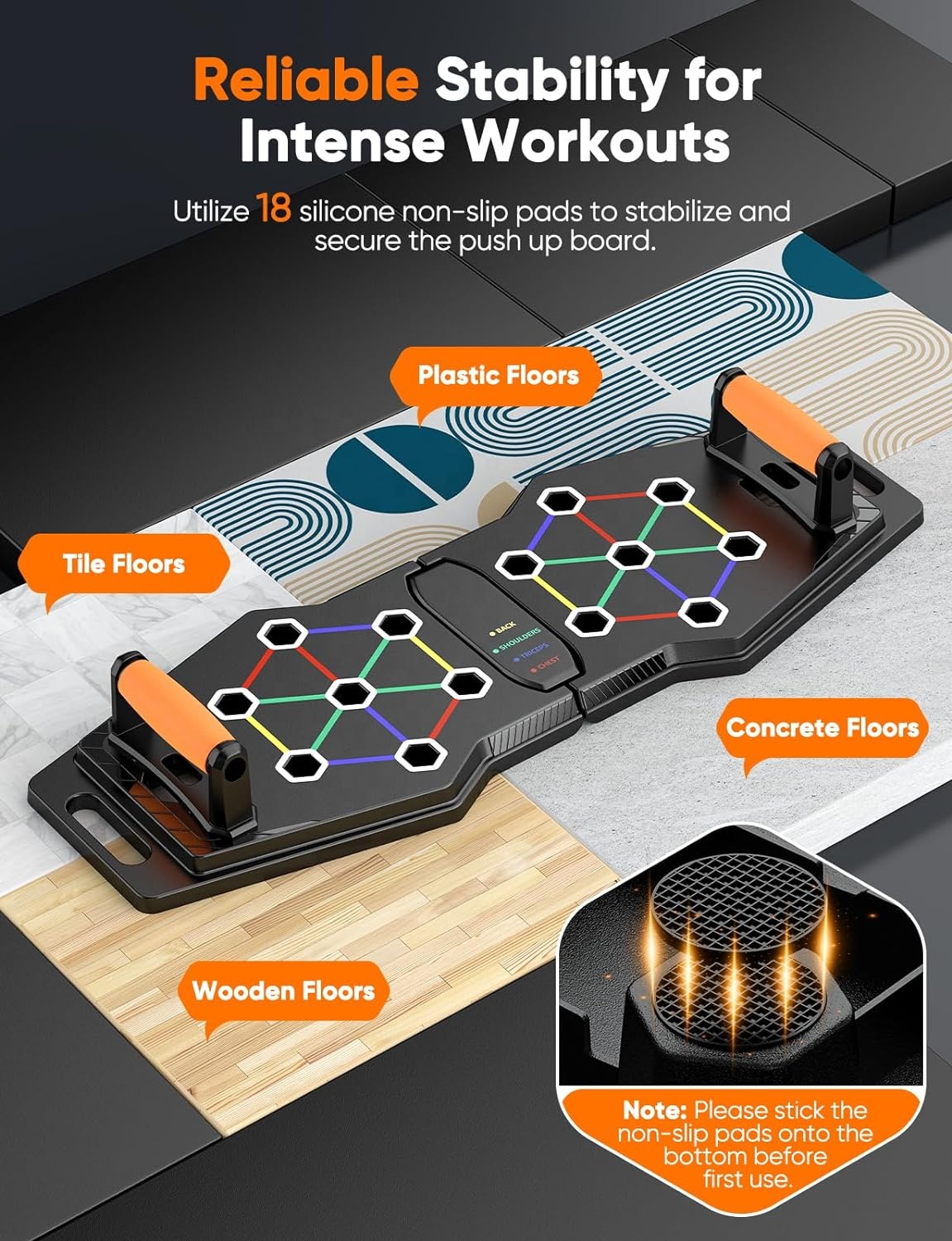 Pilates Bar Kit With Resistance Bands - مجموعة لوح تمارين الضغط القابلة للطي