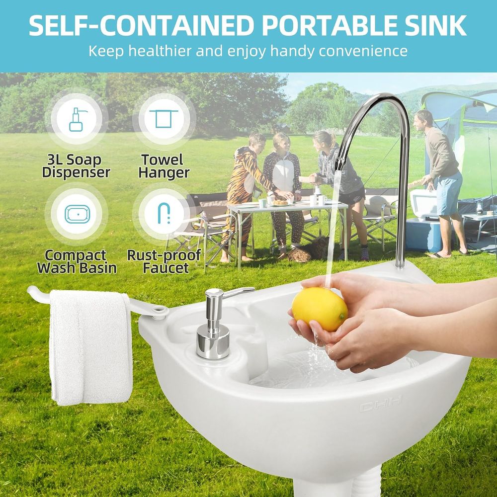 حوض محمول سعة 17 لتر لغسل اليد - مراجعة Camping وسعره