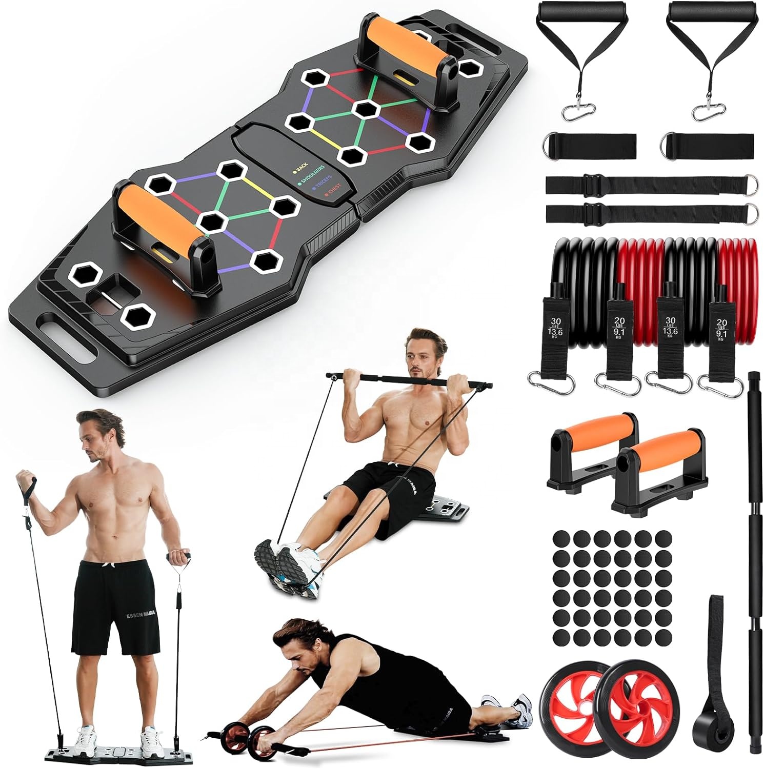 مجموعة لوح تمارين الضغط القابل - مراجعة Pilates Bar Kit With Resistance Bands وسعره