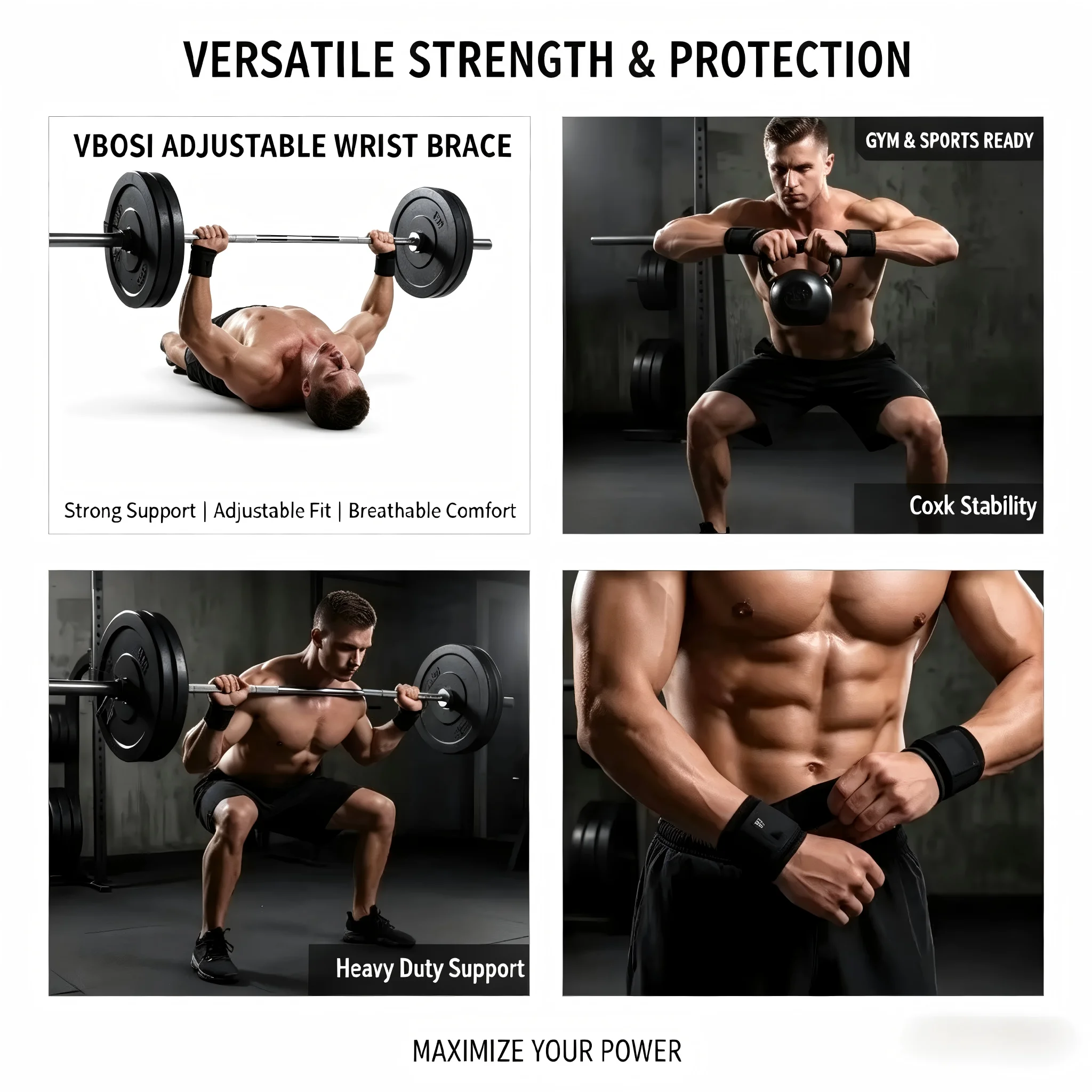 أربطة معصم احترافية قابلة للتن - مراجعة Wrist Wraps Weightlifting Support وسعره